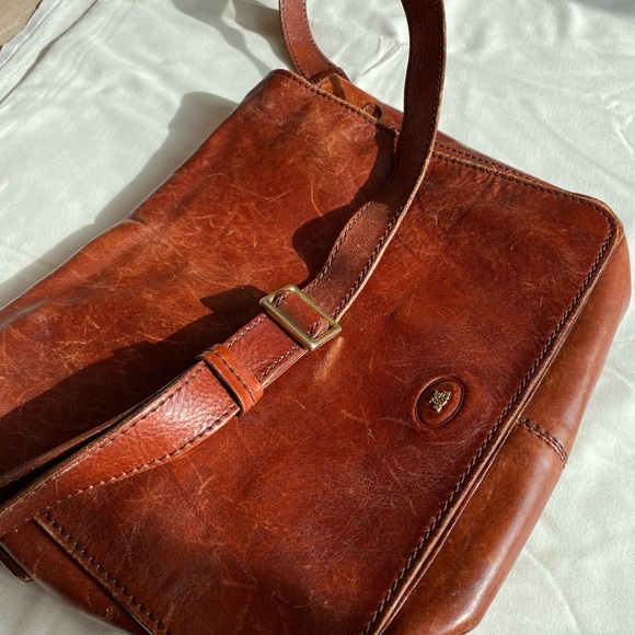 The Bridge Equestrian Vintage Brown Satchel - Picture 2 of 4